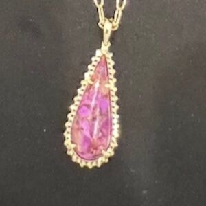KENDRA SCOTT “Payton” Purple 14kt Over Brass Long Pendant Necklace 35” NWT